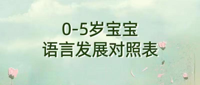 【小百灵康复】0-5宝宝语言发展对照表