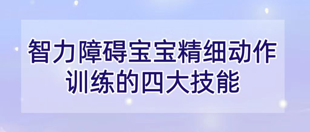 智力障碍宝宝精细动作训练的四大技能
