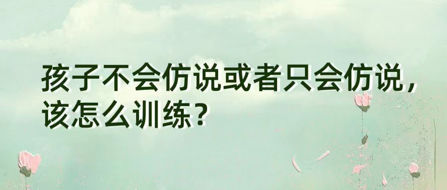 孩子不会仿说或者只会仿说，该怎么训练？