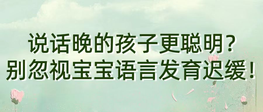 ​说话晚的孩子更聪明？别忽视宝宝语言发育迟缓