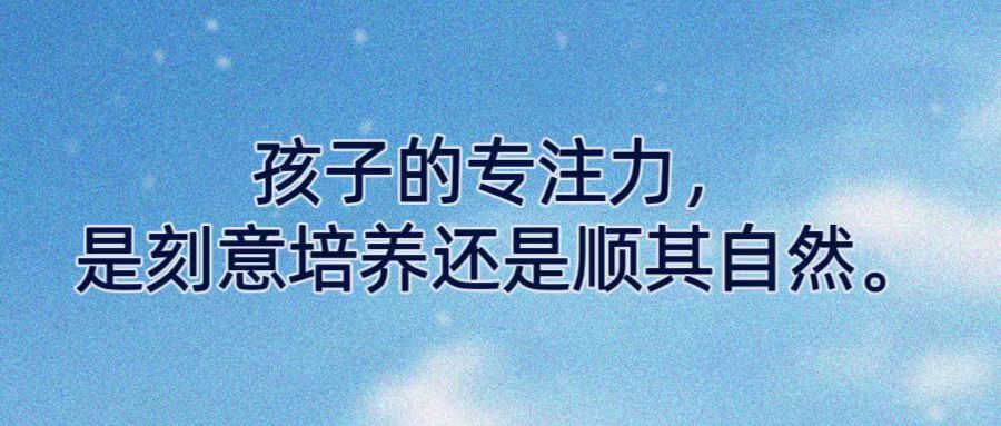 孩子的专注力，是刻意培养还是顺其自然？