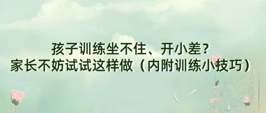 孩子训练坐不住、开小差？家长不妨试试这样做（内附训练小技巧）
