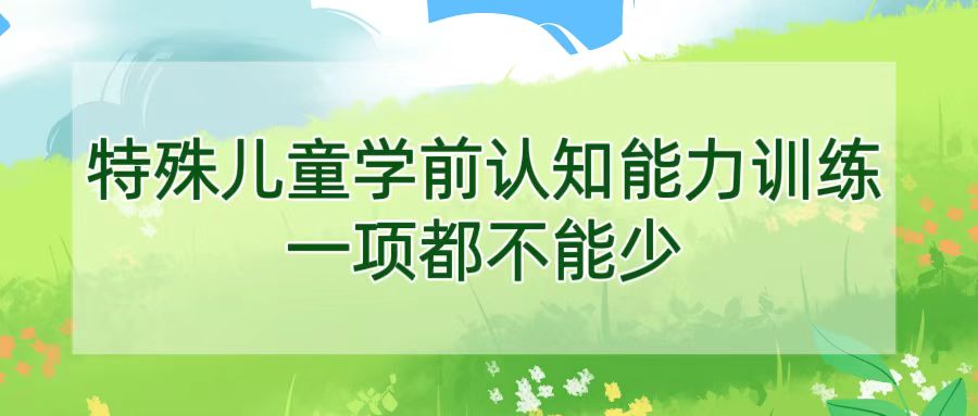 特殊儿童学前认知能力训练，一项都不能少
